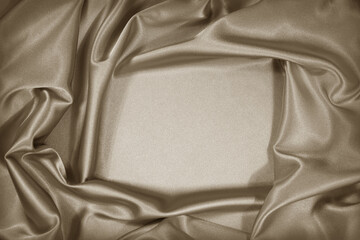 Gold golden silk satin fabric background. Product space. Drapery. Show mockup presentation show...