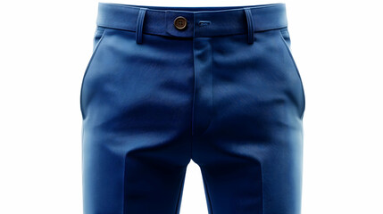 3D Render of Blue Men's Trousers, Detailed Clothing Texture Illustration