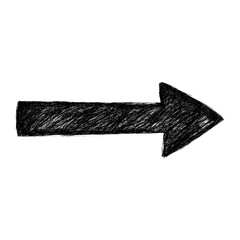 Obraz premium Black arrow sign illustration hand-drawn direction vector