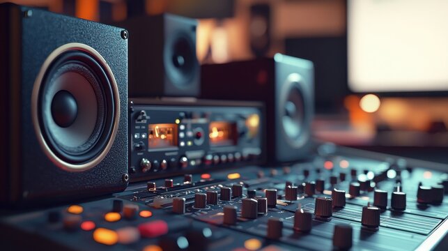 High-quality sound system with speaker showcasing essential audio gear for music lovers and audiophiles