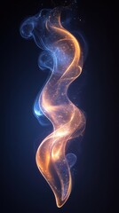 A swirling blend of orange and blue light, creating an ethereal and dynamic visual effect.