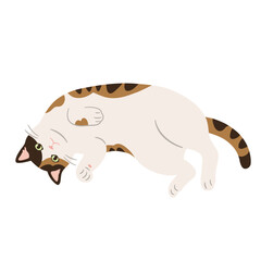 のんびりくつろいでいる三毛猫のイラスト