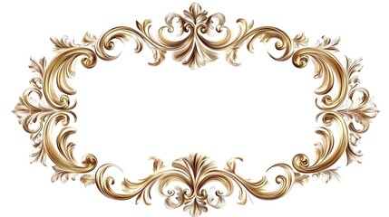 Gold ornate frame, vintage design, blank space, elegant background, ideal for invitations