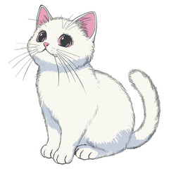 Obraz premium White cat illustration cartoon pet vector