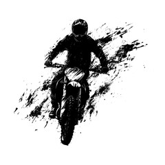 Motocross rider illustration motorcycle drawing vector