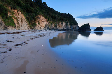 new zealand dawn cliff beach