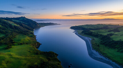 Obraz premium new zealand dawn shell reef beach