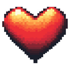 Heart-shaped icon pixel pixelated pixel art vector