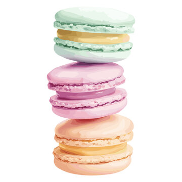 Stack three Macarons macarons dessert sweets vector