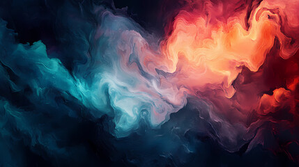 Soft, billowy clouds contrasting against a dark background. Elusive - Spirit. Illustration