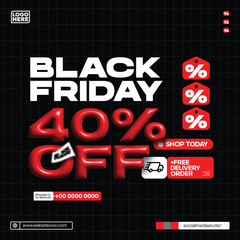 Attractive Black Friday Digital Marketing Poster Template