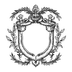 Obraz premium Heater coat of arms Frame frame illustration decorative vector