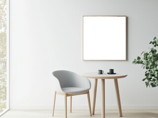 empty room with wooden table