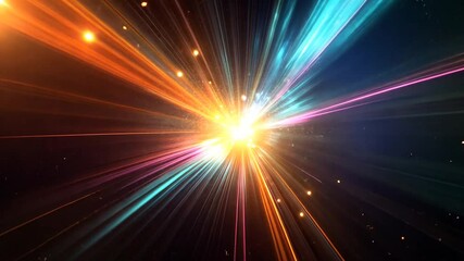 Hyperspace Travel, Dazzling Light Streaks and Galactic Burst Animation