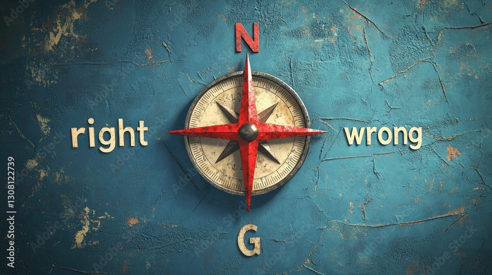 Wall mural a symbolic design showing a compass with 