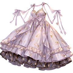 wedding dress isolated on white