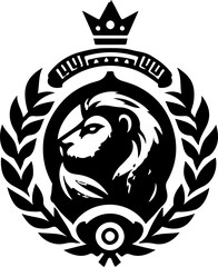 sketch vector illustration silhouette icon logo symbol mandala modern classic mythological animal lion  