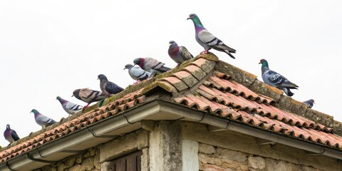 Bokeh Photography: Pigeons on Old Building Roof - Stunning Cityscape Images