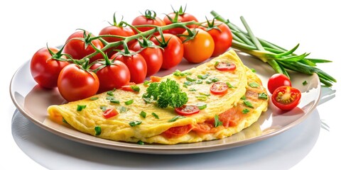 Colorful Omelet Plate Photography: Delicious Breakfast Food Image