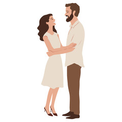 Obraz premium Couple minimalist smiling person vector