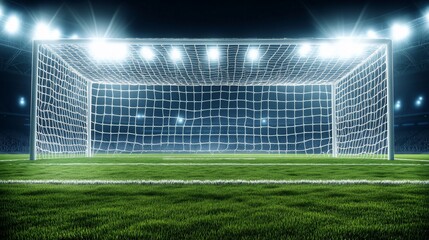 Soccer Goal Night Stadium Game Victory Celebration