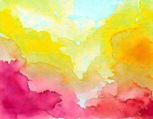 Fototapeta premium Beautiful Watercolor Texture Background in yellow and pink
