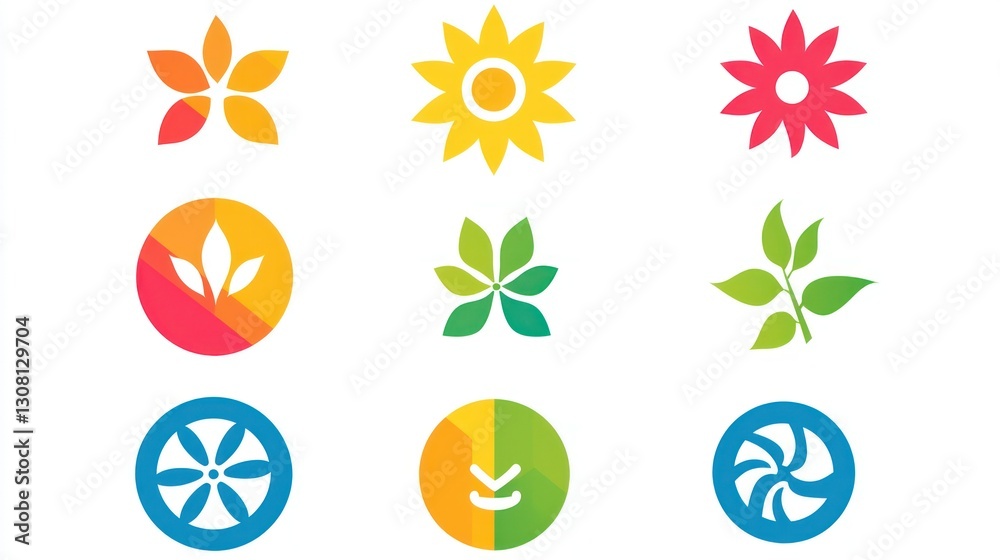 Poster A vibrant EPS icon collection with editable colors, ideal for creating custom business visuals.