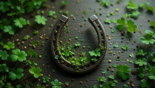 Lucky horseshoe. Celebrating St. Patrick's Day.