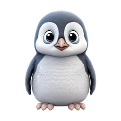 Fototapeta premium Cute penguin isolated on transparent background 