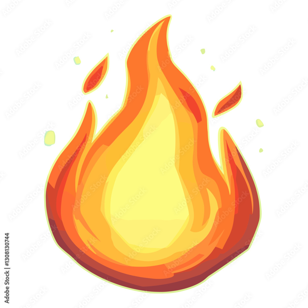 Wall mural cartoon flame icon design light fire vector