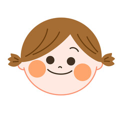 笑顔の女の子のイラスト　親しみ温かみのあるタッチ
