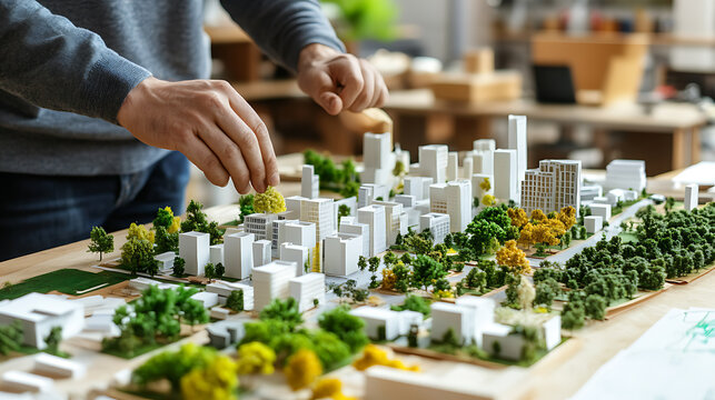 Urban planning model development design studio 3d city model collaborative environment close-up view innovation