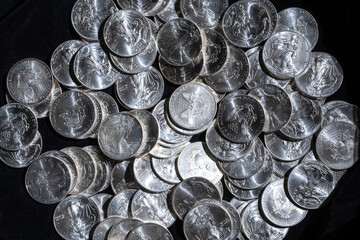 pile of silver coins