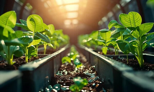 Bibit yang Terkena Sinar Matahari Berkecambah di Rumah Kaca