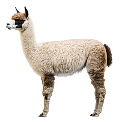 Fototapeta premium Alpaca isolated on white or transparent background 