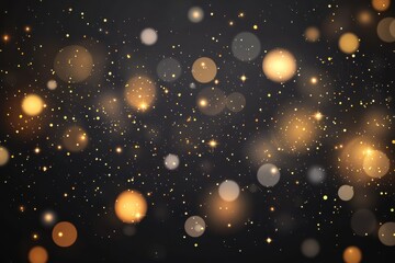 A shimmering background filled with glittering golden and white orbs, creating a magical and festive atmosphere. Ideal for celebrations, invitations, or digital designs.