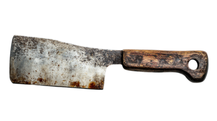 High-resolution cleaver isolated on transparent background for culinary tools, food preparation concepts, and kitchen design projects.