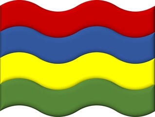 The national flag of Mauritius, also known as The Four Bands, was adopted after independence, 12 March 1968