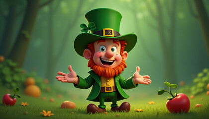 Toon render of a leprechaun, celebrating St. Patrick's Day.