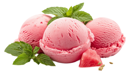 Refreshing watermelon ice cream png with transparent background, perfect for summer designs and digital projects.