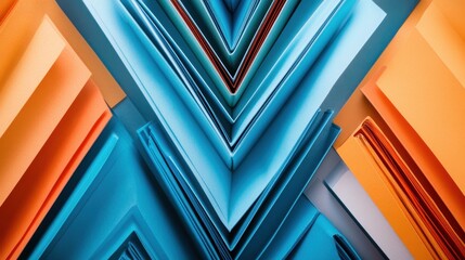 Obraz premium Paper folders arranged in a V-shape, symbolizing workflow and efficiency in document handling