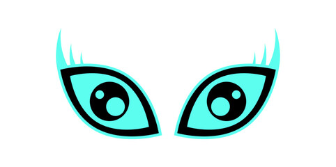Y2K abstract eyes Shape. Modern symbol of fun character. Retro design element, flat aesthetic, trendy usage in streetwear and decoration.