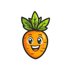 Carrot character on a white background