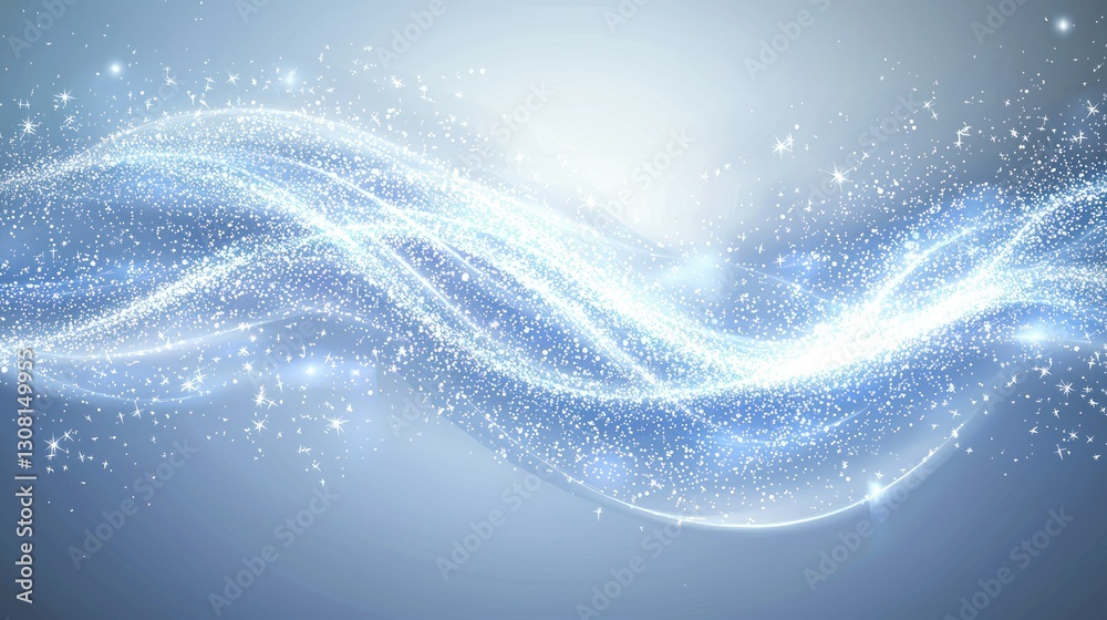 Poster a light blue background with subtle sparkles and glow for an elegant touch