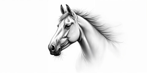 realistic pencil drawing of a horse on paper. ai generated
