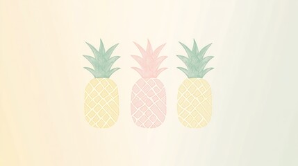 Pastel pineapples, background, minimalist, simple design, wallpaper, possible use