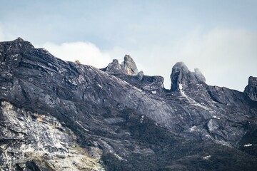 Stunning View of Mount Kinabalu Peaks in Sabah, Malaysia