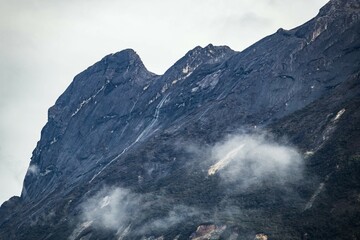 Stunning View of Mount Kinabalu Peaks in Sabah, Malaysia