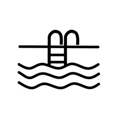 swimming pool icon or logo isolated sign symbol vector illustration - high quality black style vector icons. Vector illustration.