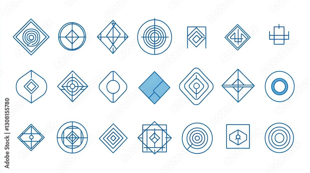 Poster a minimalist thin-line icon set with precise designs, perfect for contemporary projects.
